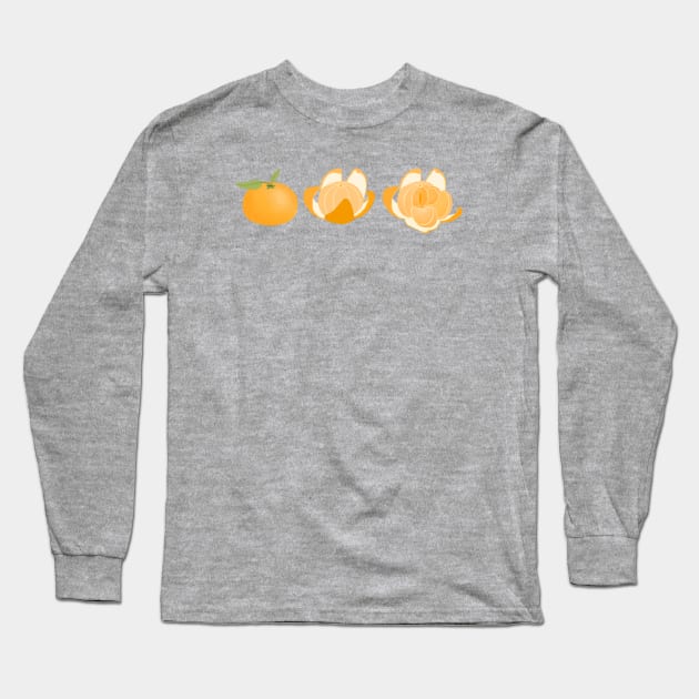 Cute tangerine illustration Long Sleeve T-Shirt by ballooonfish